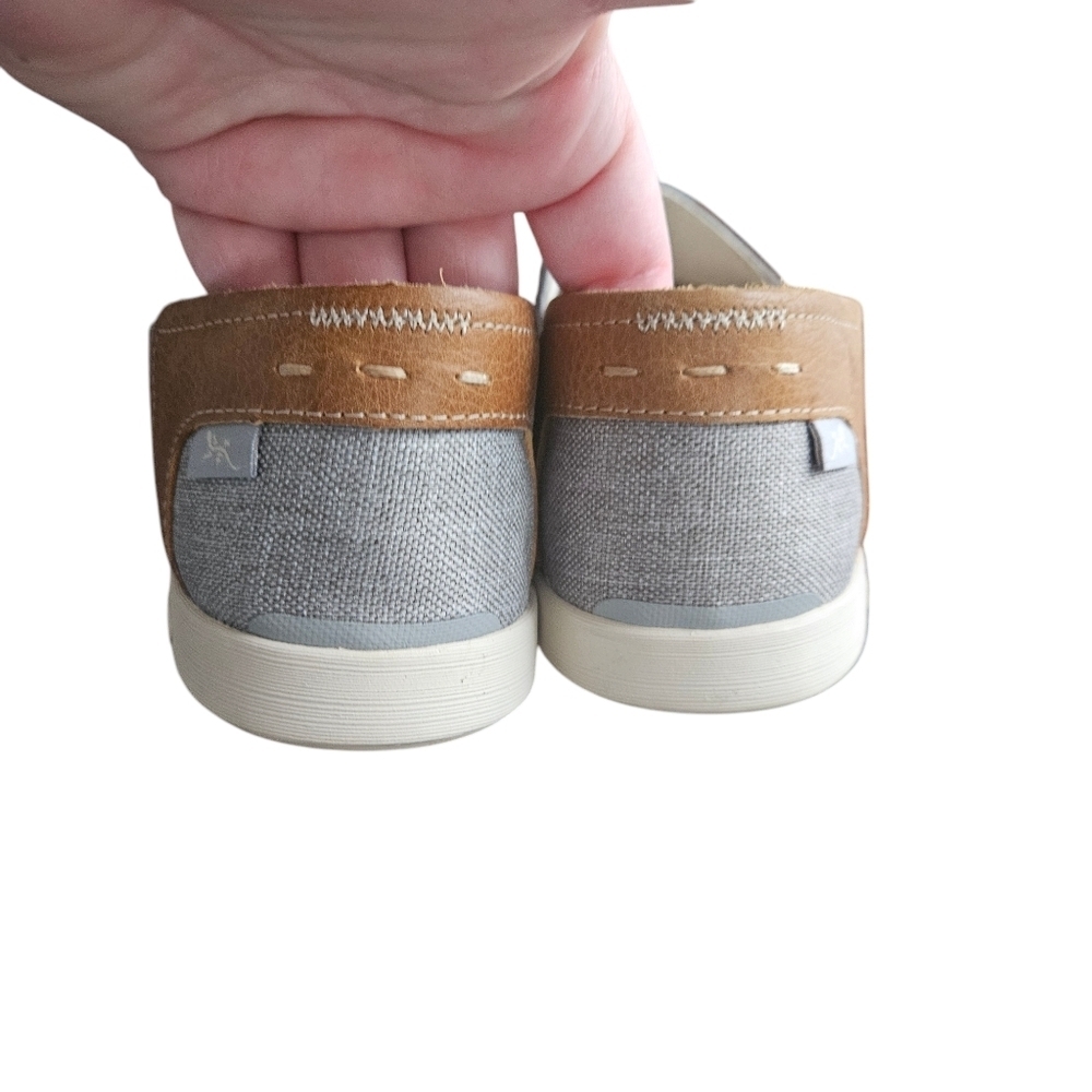 Chaco Gray Canvas Slip-On Flats with Tan Heel Accent - Picture 4 of 8